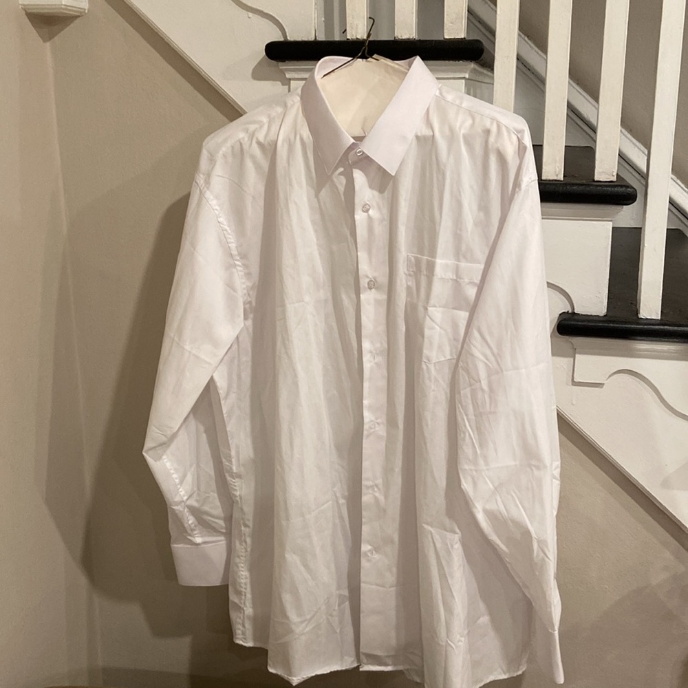 White Berlioni Mens Button Down Dress Shirt Size 3x
